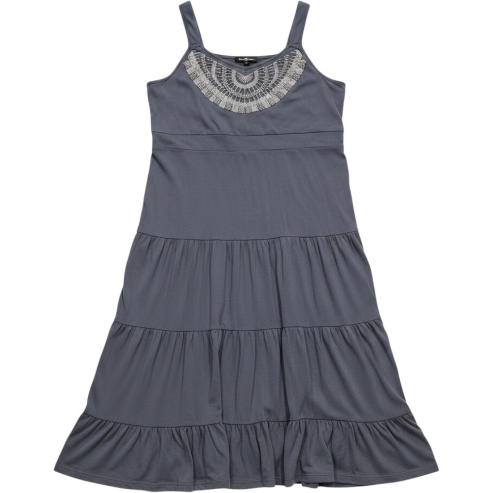 Womens Tiered Maxi Dress Loungewear Lagenlook 1X Relaxed Fit Sleeveless